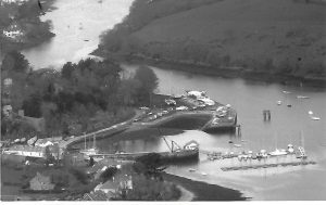 Aerial view of Mylor Dockyard and Harbour